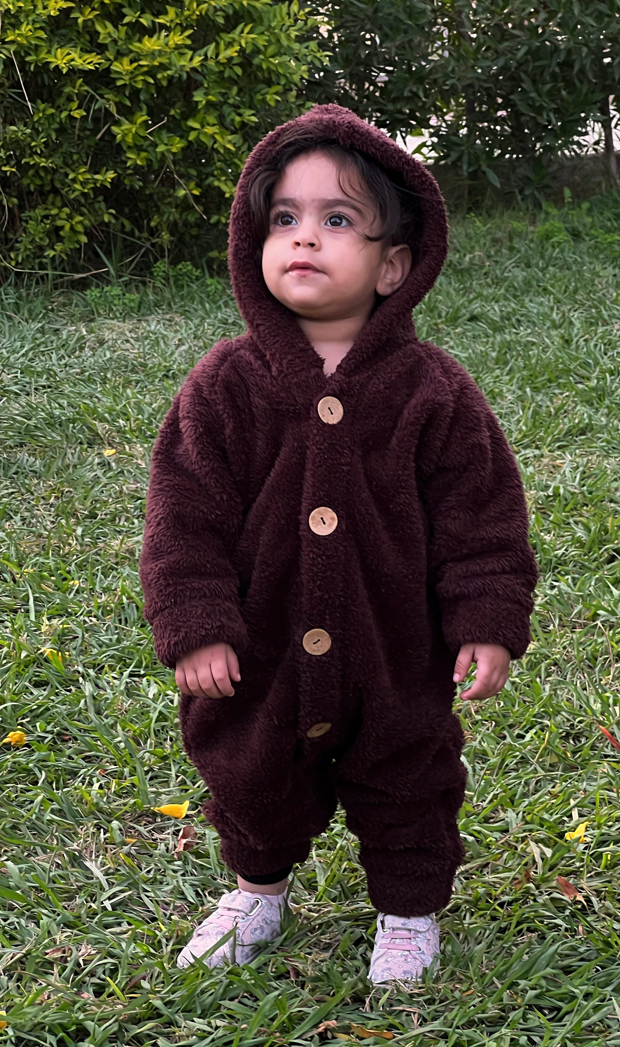 Teddy jumpsuit in choco brown