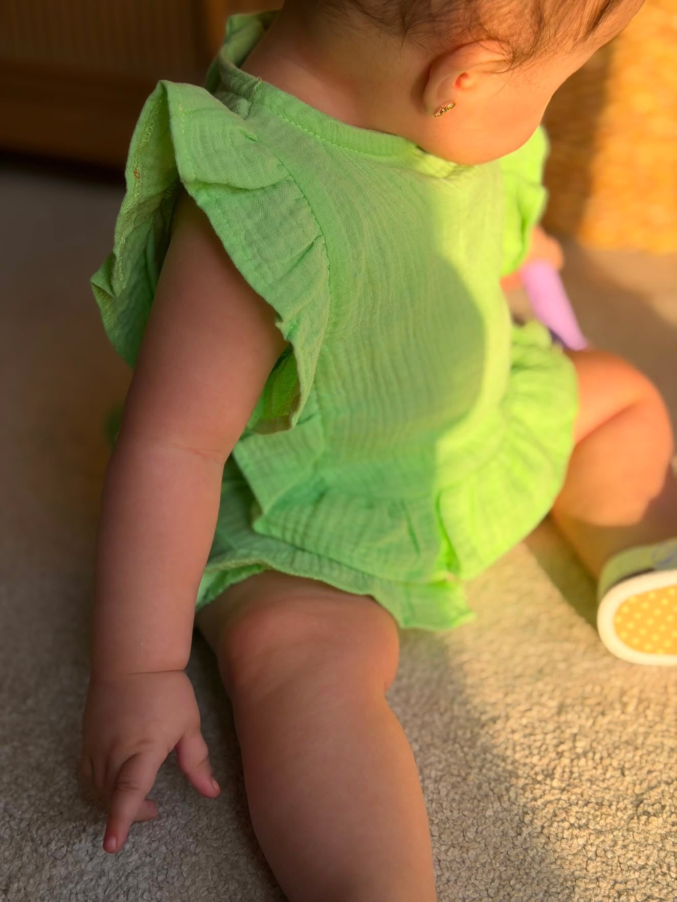 Ruffle set in apple green
