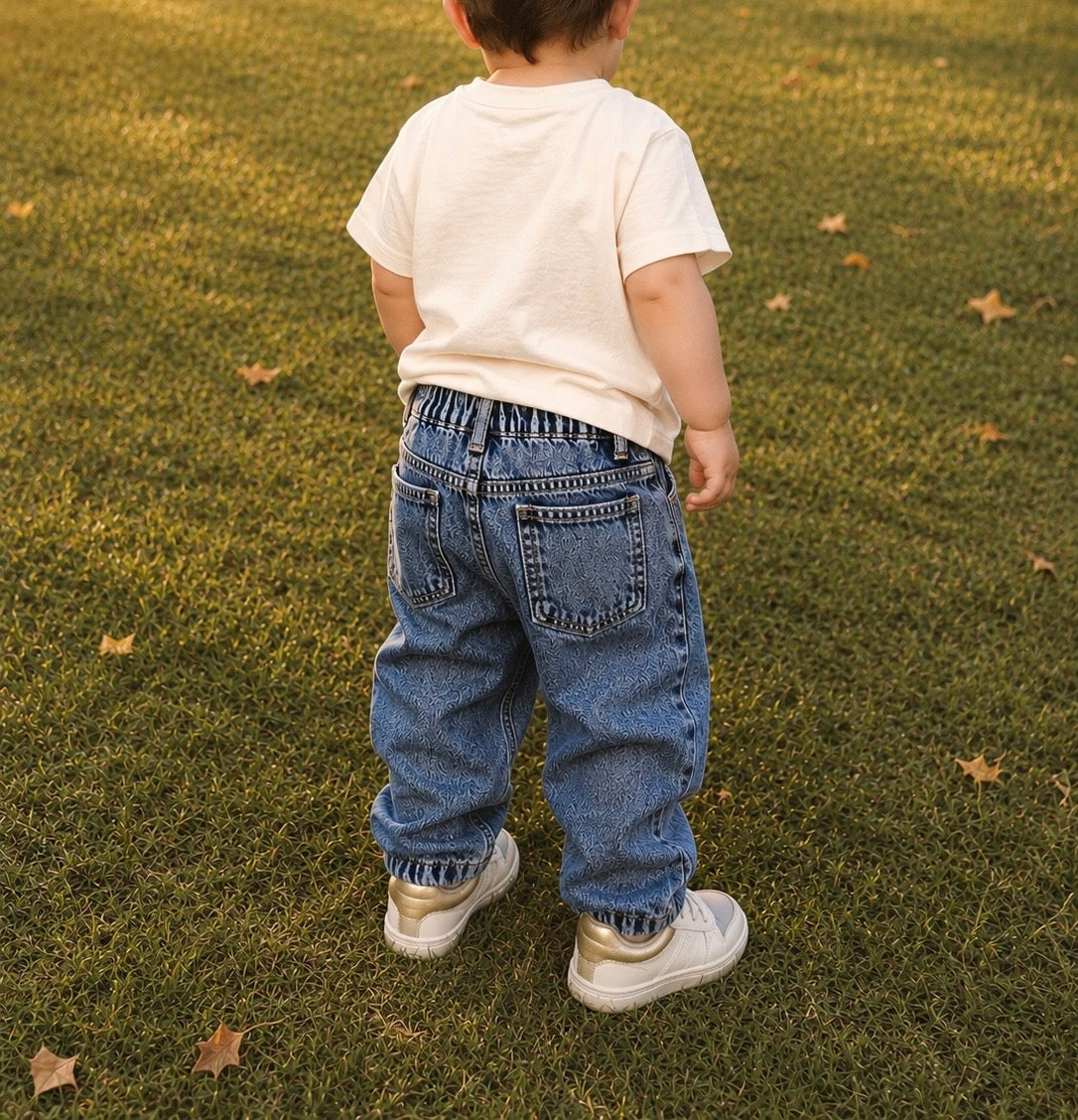 Straight fit denim pants