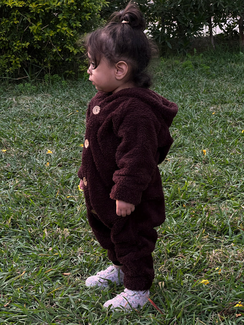 Teddy jumpsuit in choco brown