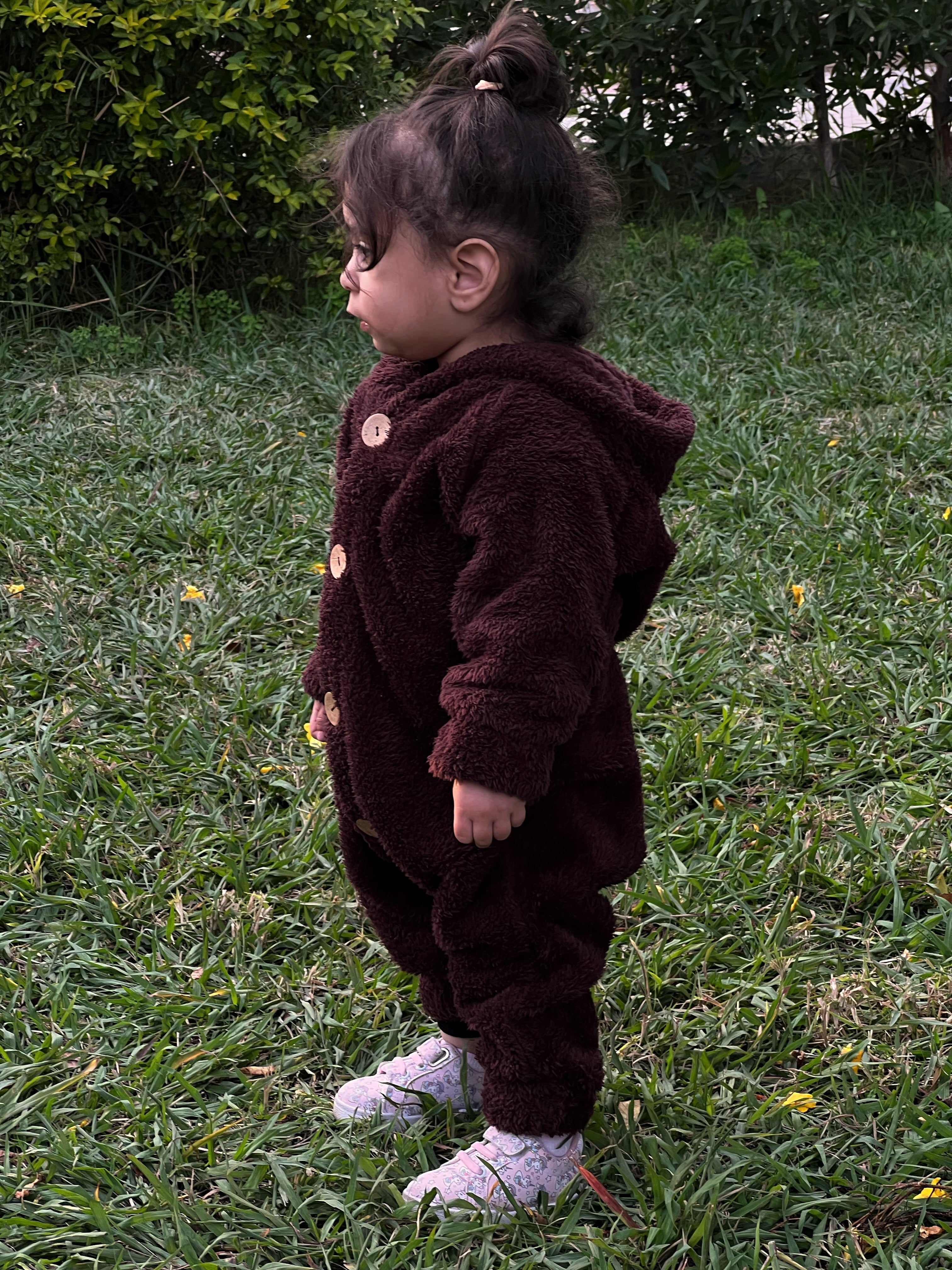 Teddy jumpsuit in choco brown
