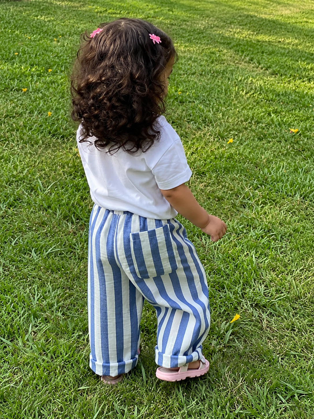 Stripped pants in blue ( Unisex )