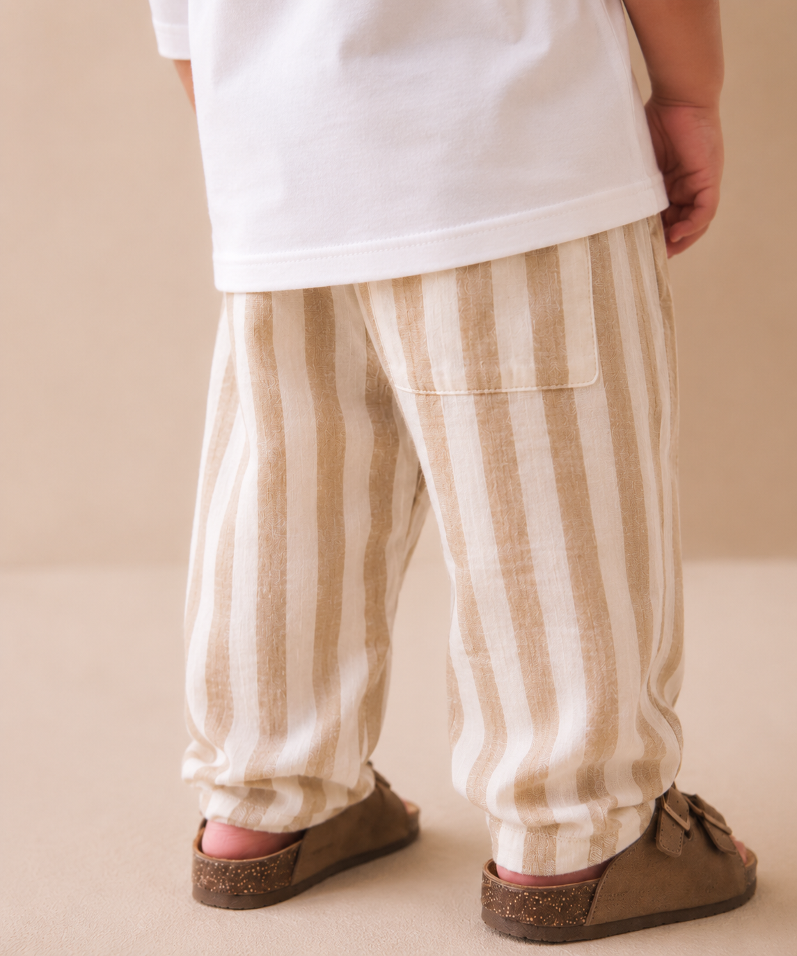 Stripped pants in Khaki ( Unisex )