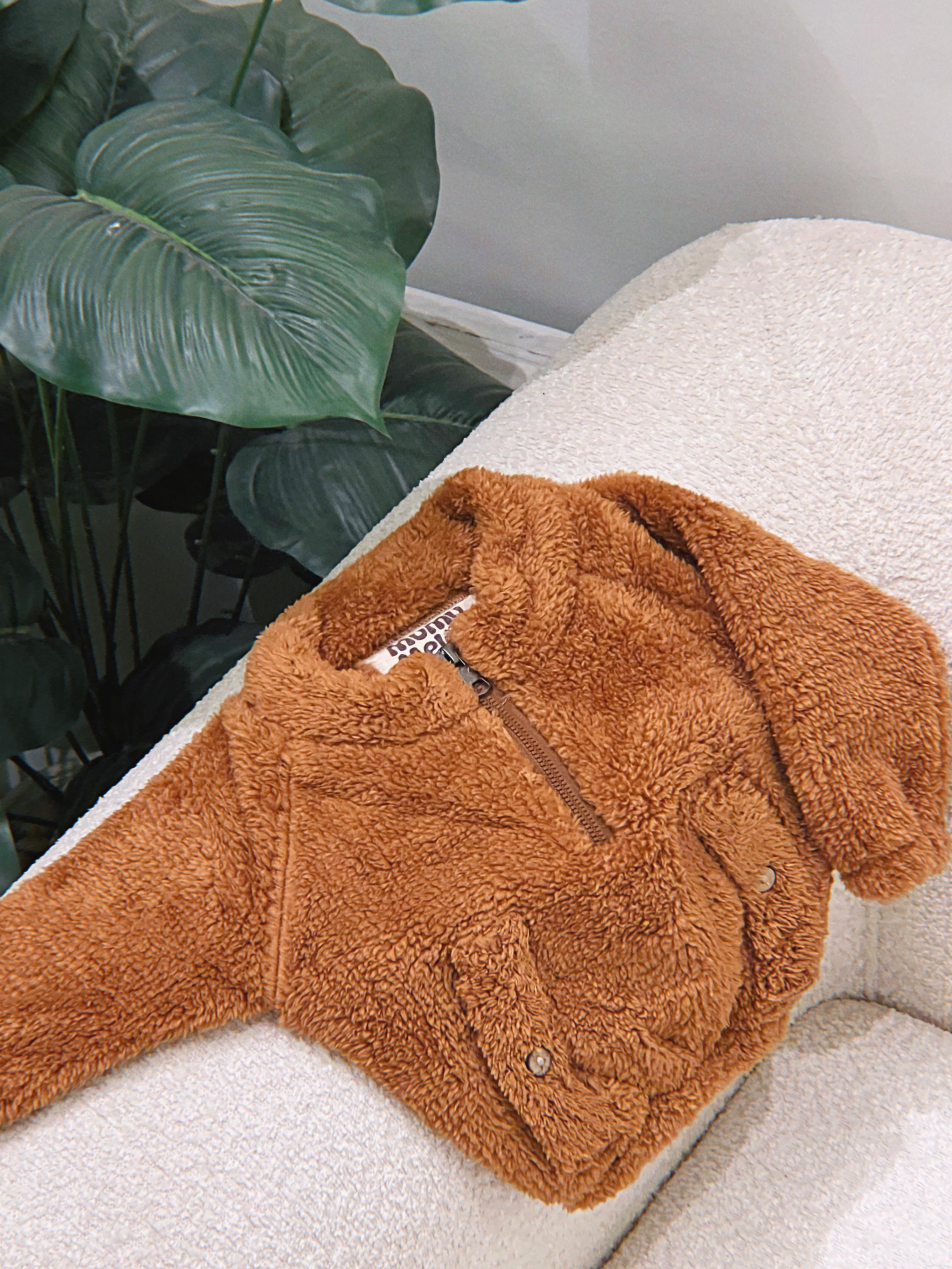 Snuggle fleece top in camel