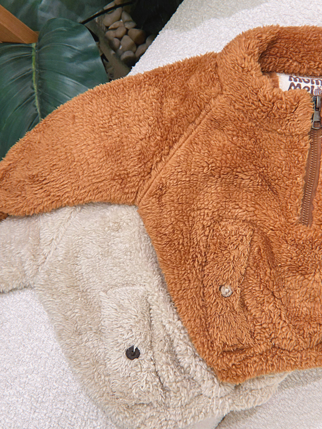 Snuggle fleece top in camel