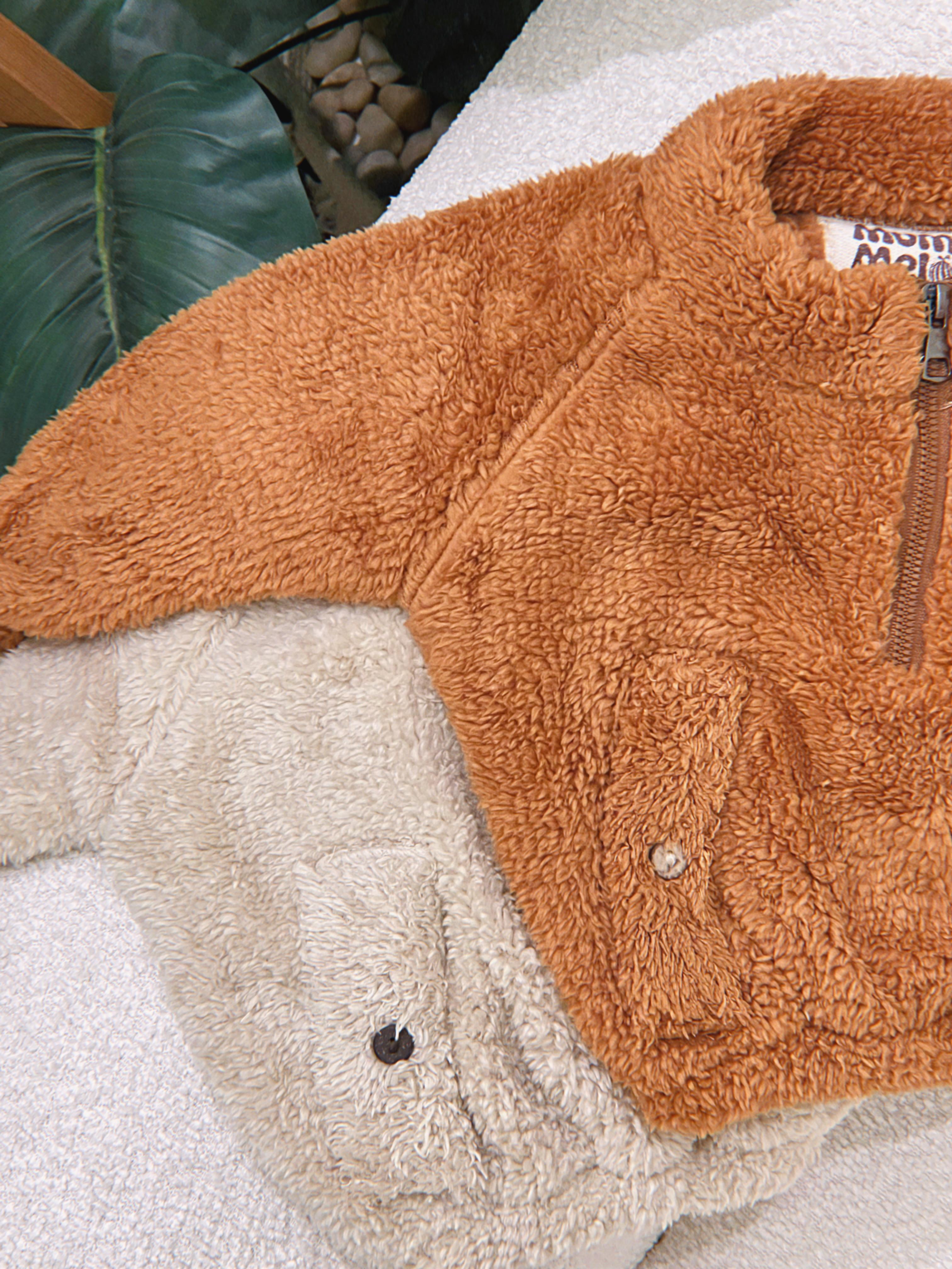 Snuggle fleece top in camel