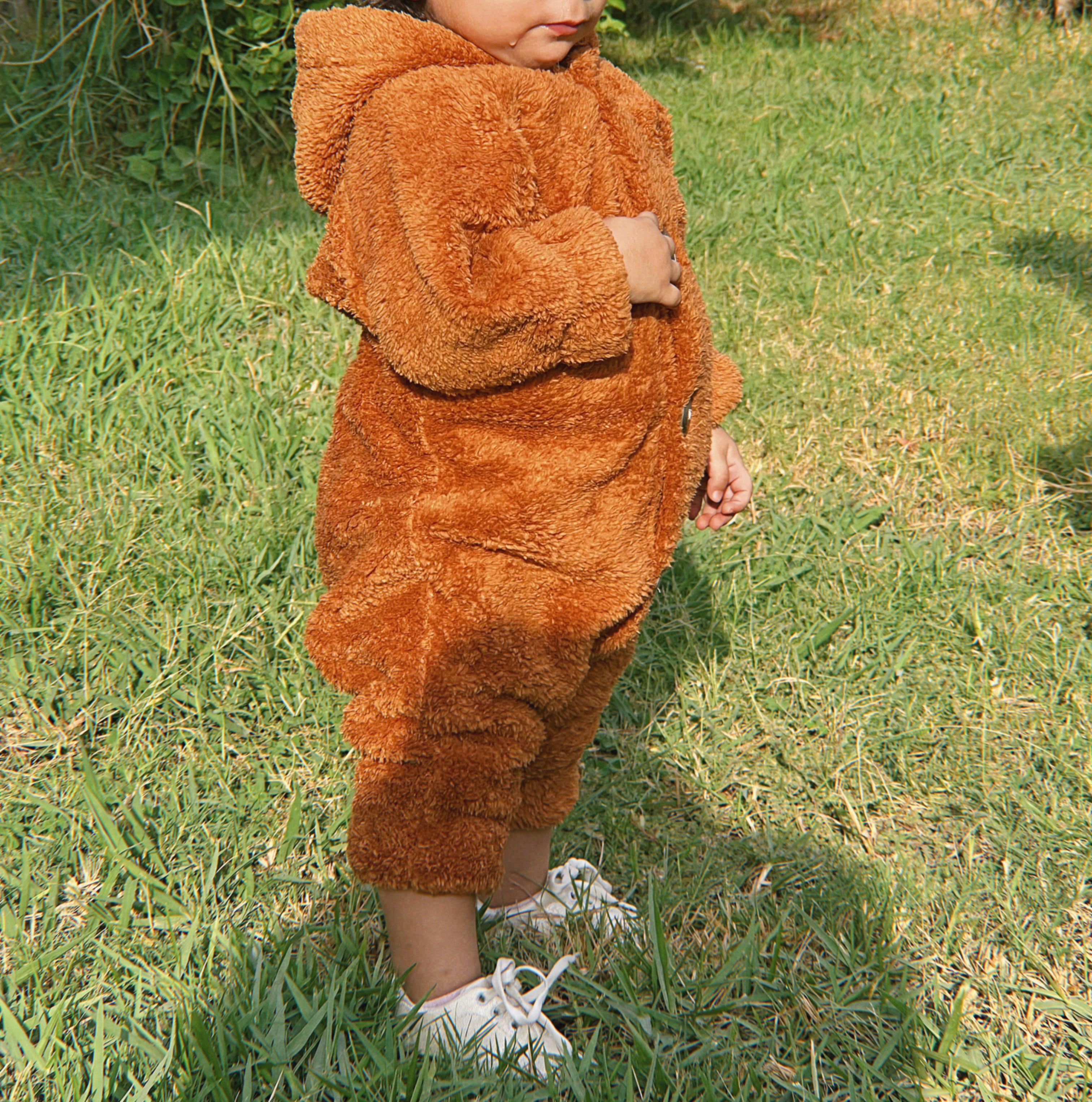 Teddy jumpsuit in Camel