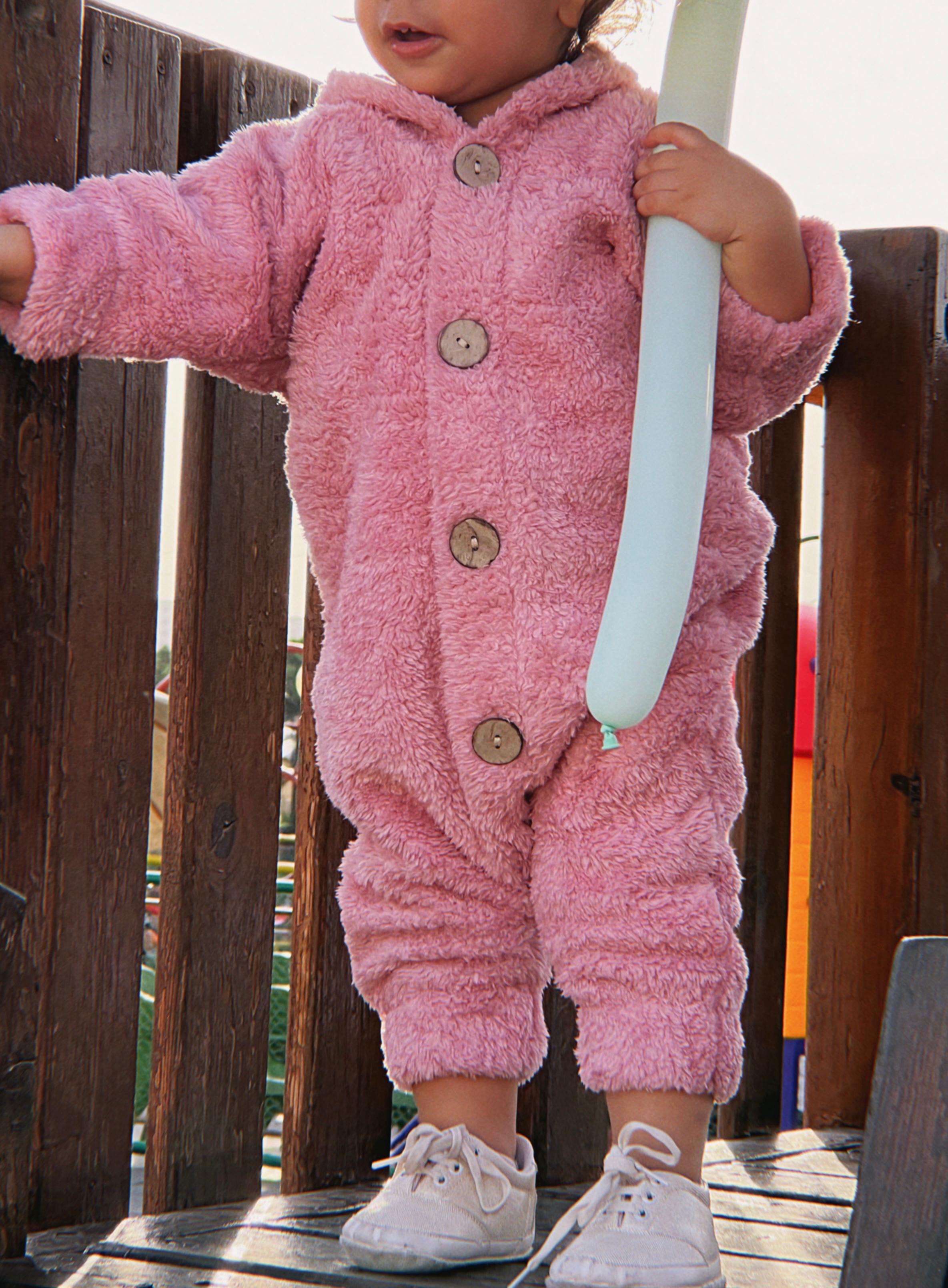 Teddy jumpsuit in rose pink