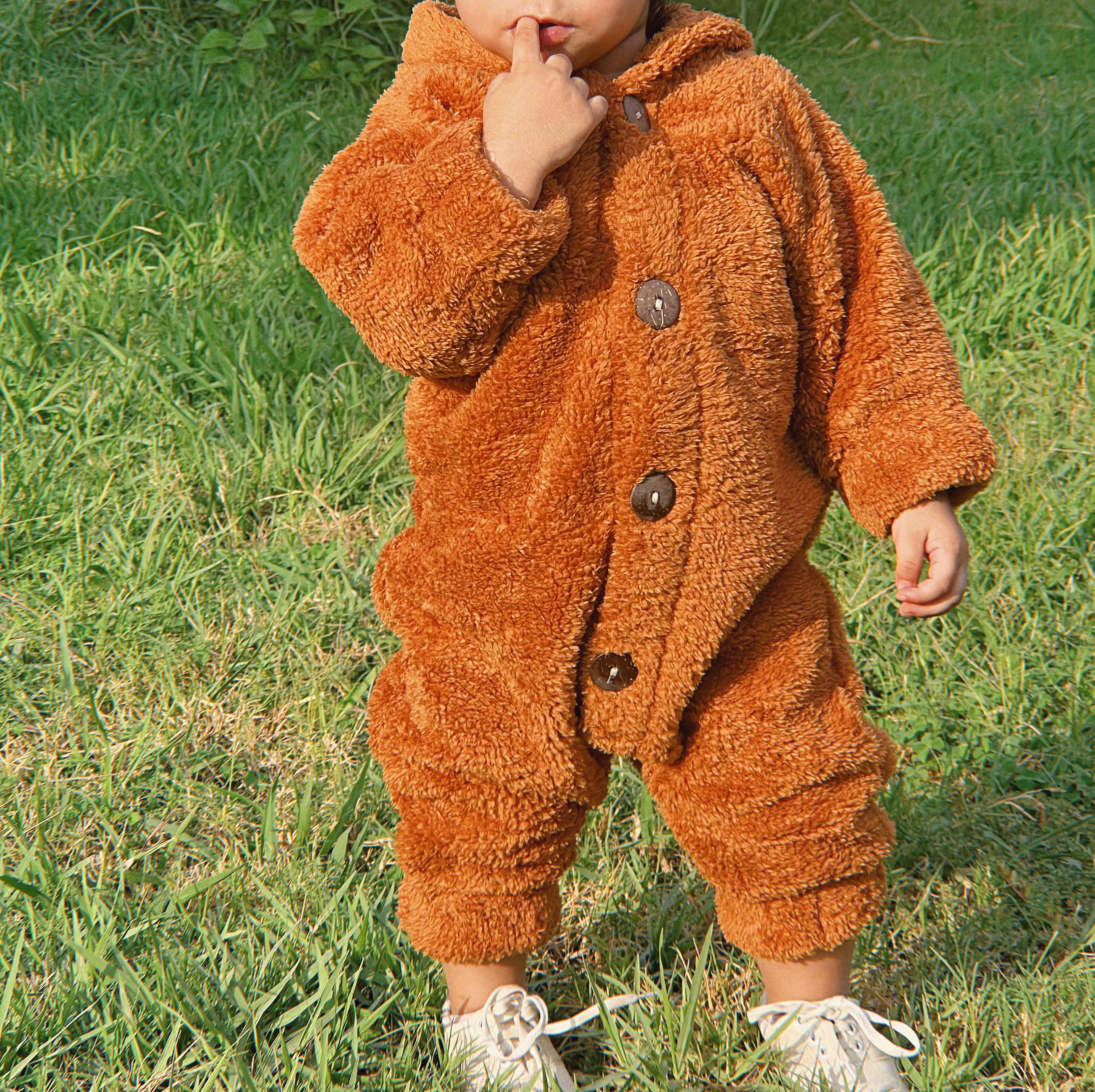 Teddy jumpsuit in Camel