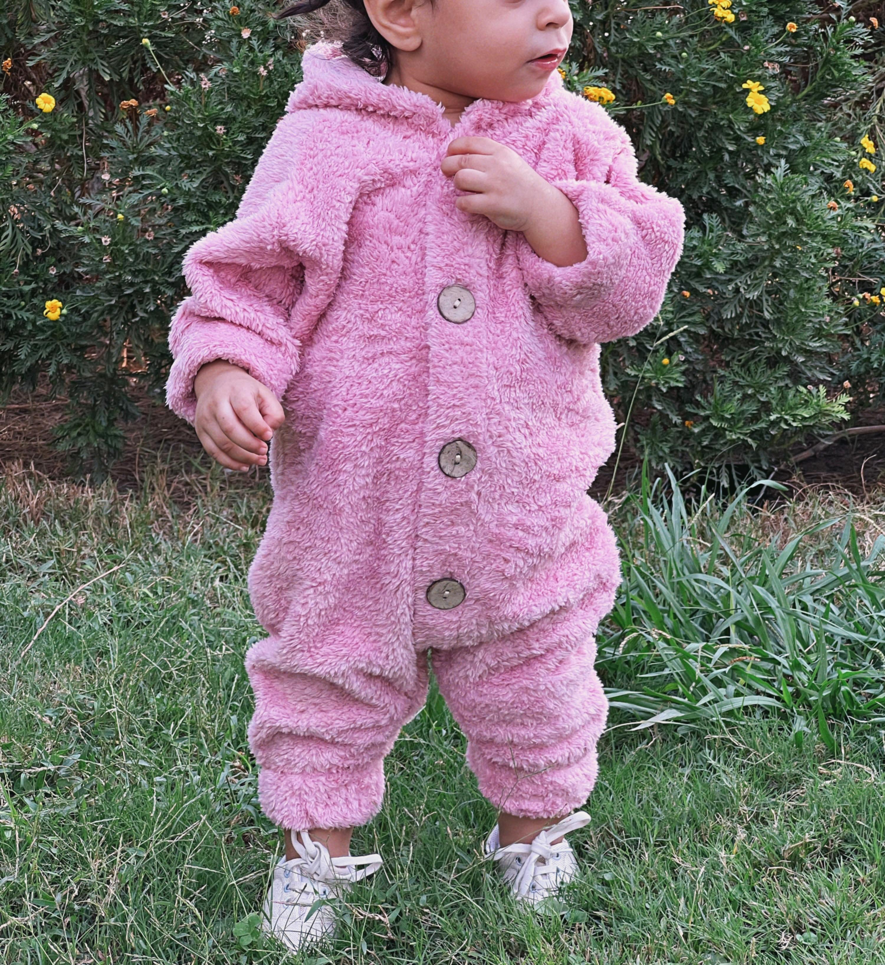 Teddy jumpsuit in rose pink