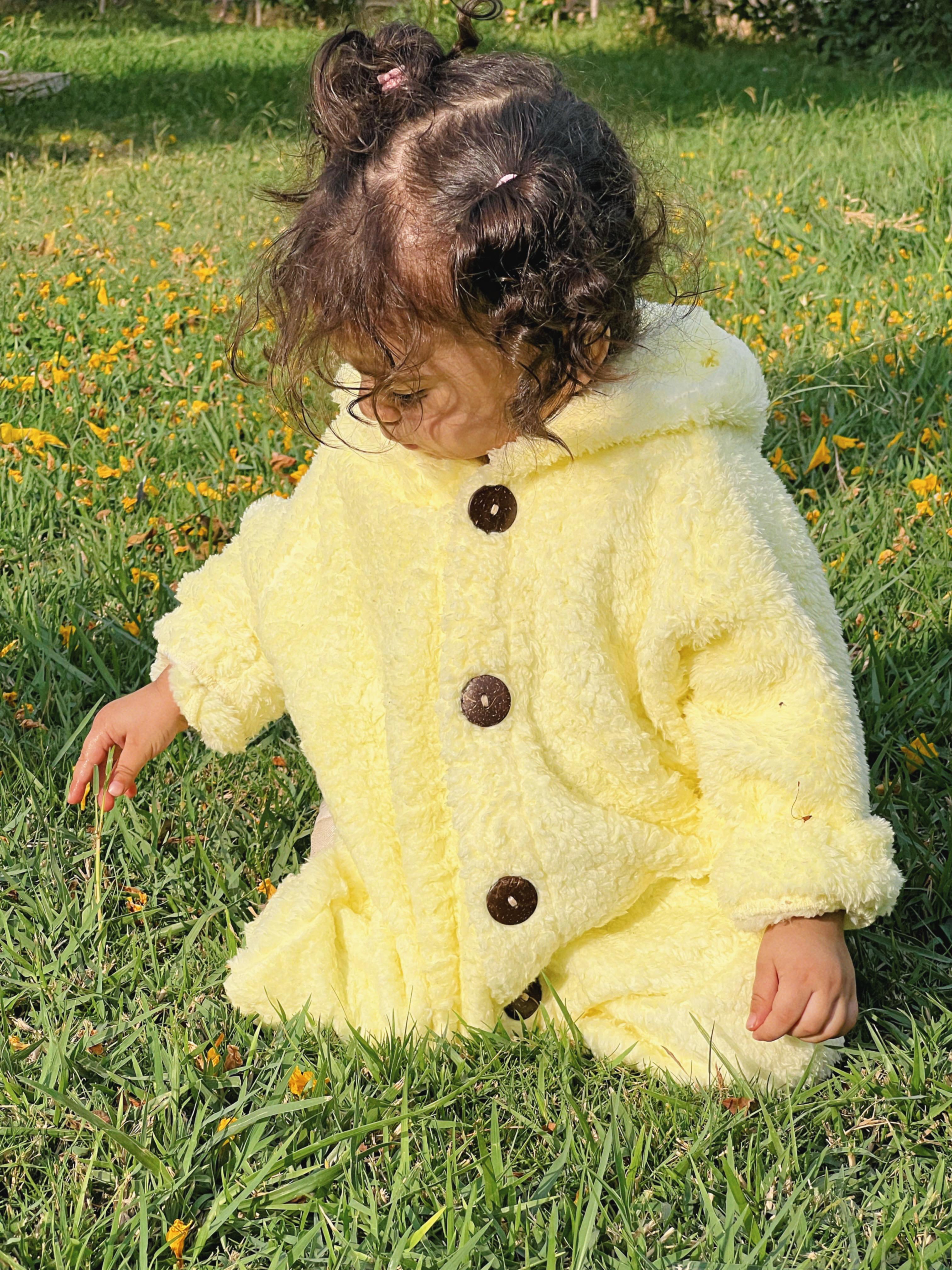 Teddy jumpsuit in pastel yellow